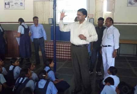 jd lakshmi narayana visit montessori school in mahaboobh nagar