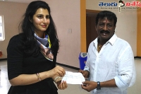 Sai korrapati 25 lakhs check hands over to nara brahmani