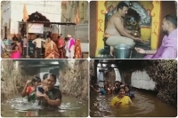 Devotees receiving the darshan of ugra narasimha temple after four years