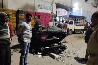 Car falls off railway flyover bridge in hyderabad one died several injured