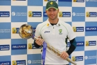 Michael clarke gets his hands on the icc test mace