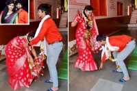 Groom takes aashirwaad from bride at wedding netizens applaud couple