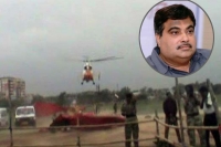 Narrow escape for union minister nitin gadkari