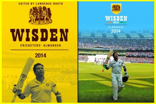 Sachin cover of 2014 wisden cricketers almanack