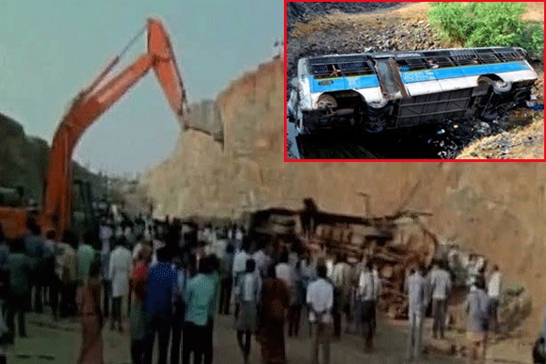 Tragedy in anathapuram as rtc bus falls into gorge