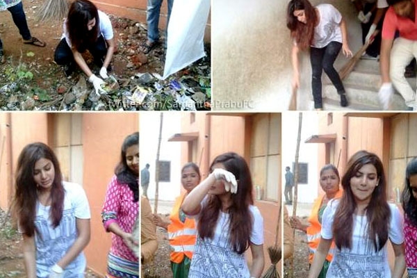 Samantha swachh bharat campaign hyderabad government high schools