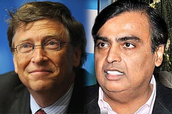 Bill gates and mukhesh ambani reichest in the world and india