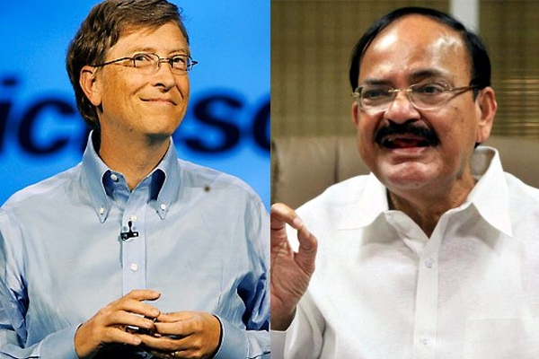 Bill gates to met central minister venkaiah naidu on friday